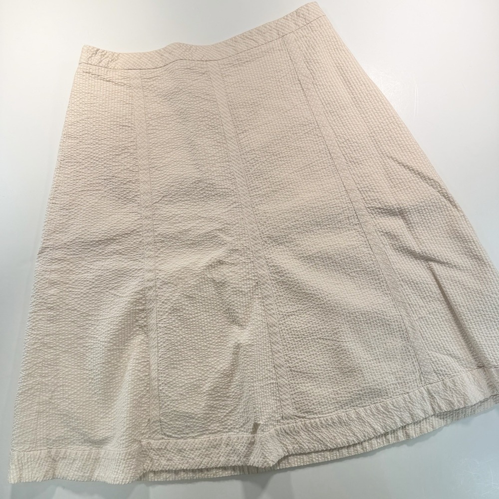 Banana Republic Women's Vintage Skirt 4 Pink White‎ Seersucker Classic Preppy